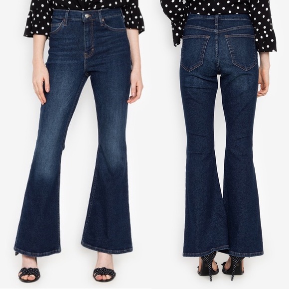 Topshop Denim - TopShop MOTO Indigo Flared Jamie Stretch Jeans